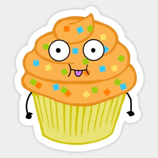 Silly Kawaii Cupcake Sticker